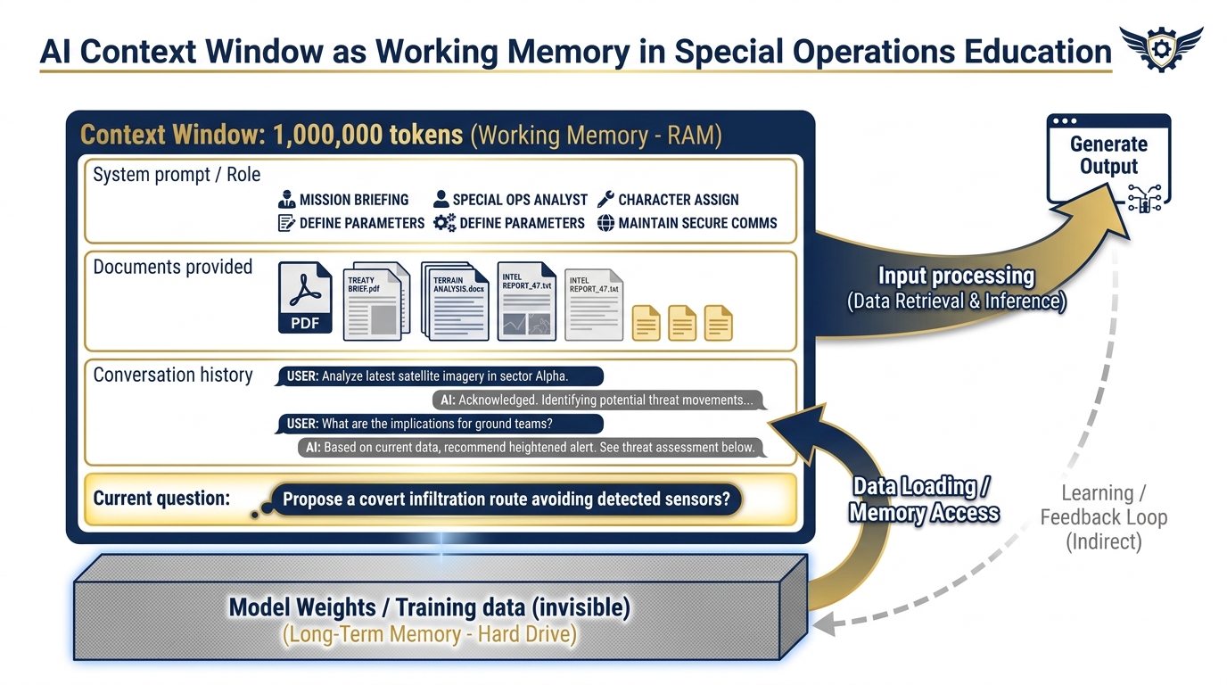 Context window as working memory — what's in vs. what's outside