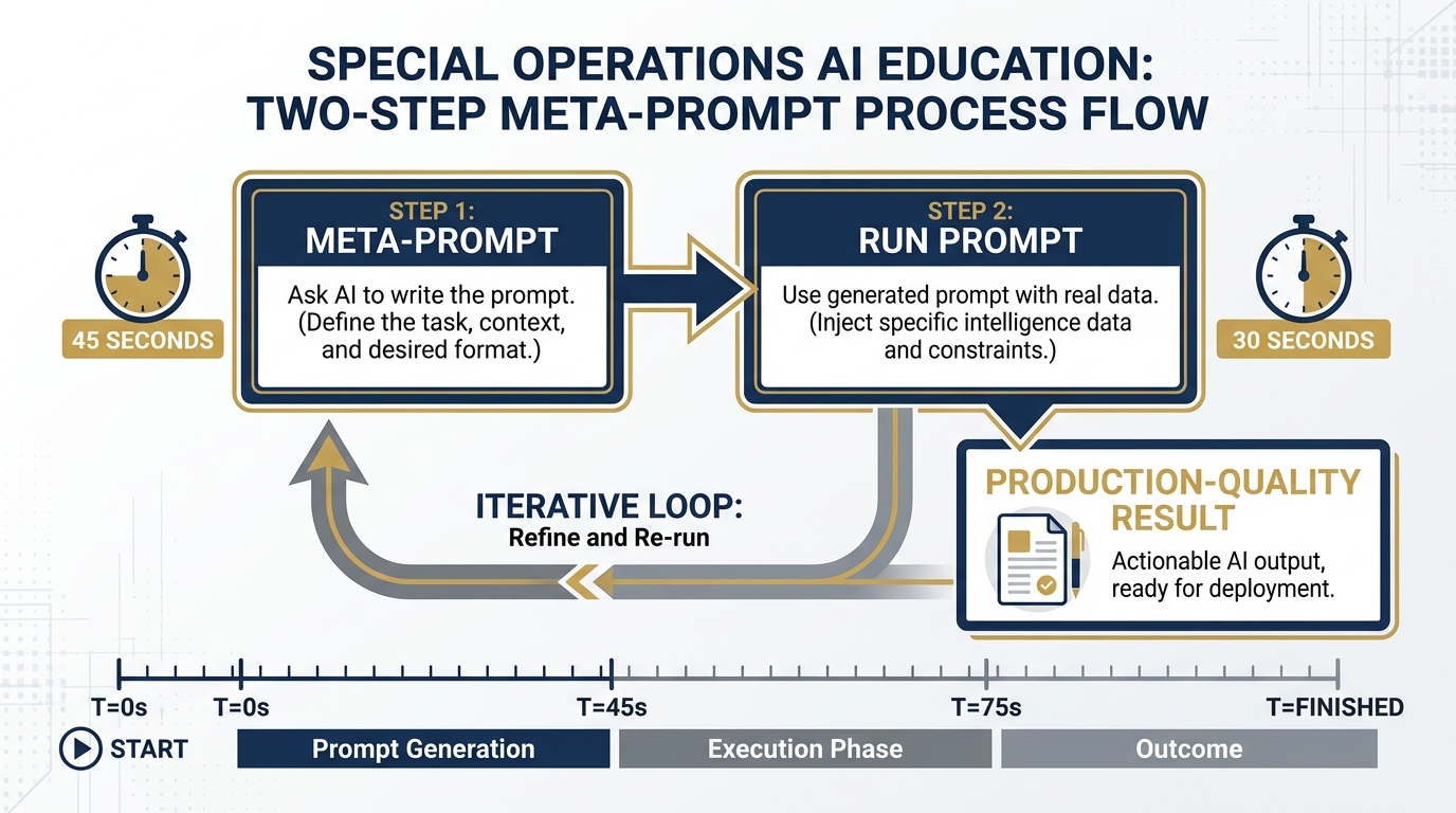 Two-step meta-prompt process flow