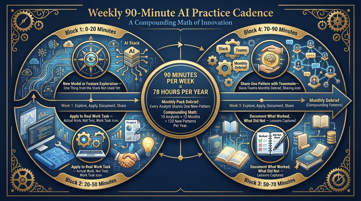 The weekly 90-minute AI practice cadence