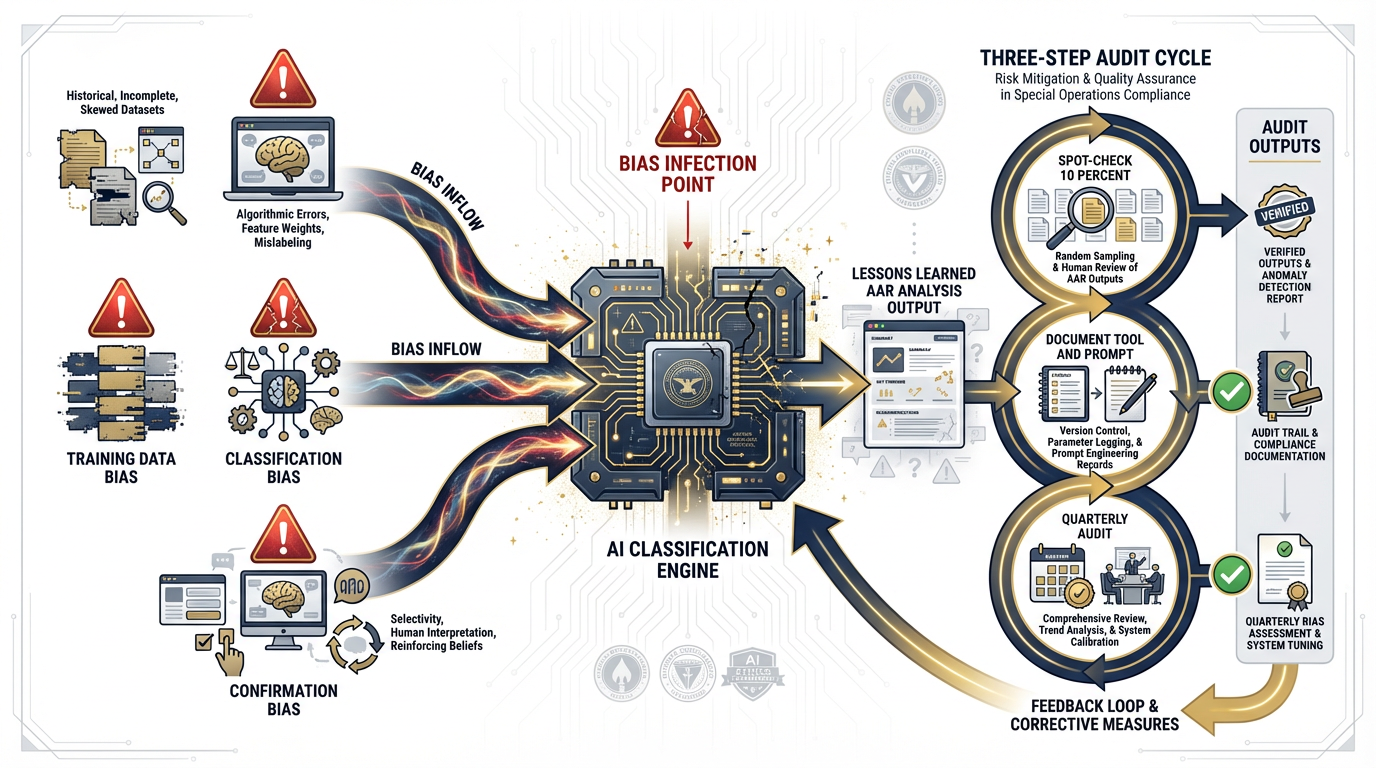 How AI bias enters Lessons Learned analysis and the three-step audit discipline