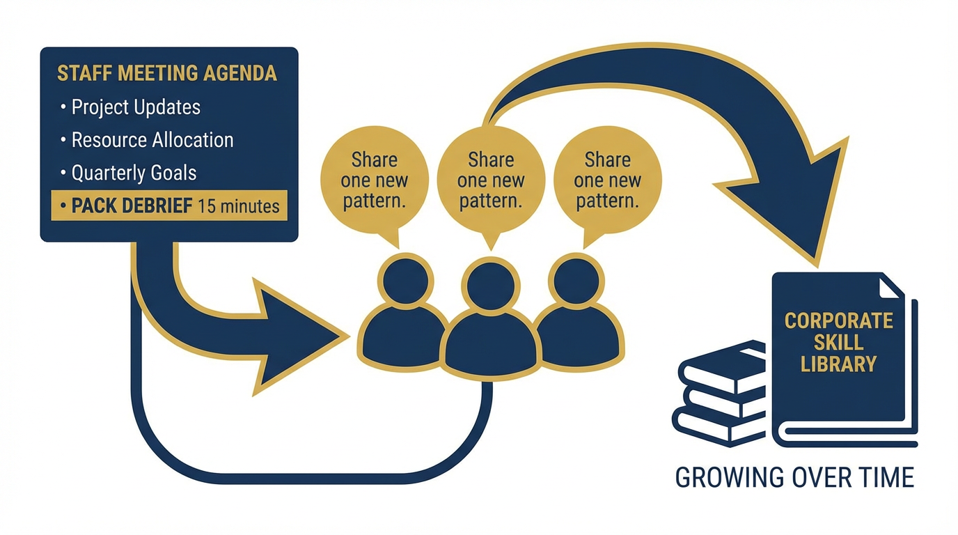 The monthly pack debrief — share one new pattern