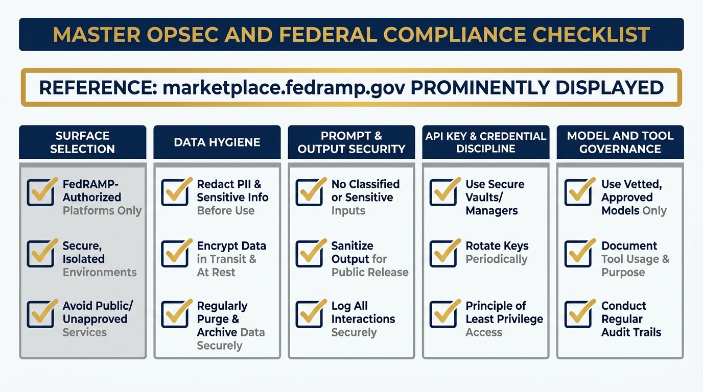 The Master OPSEC and Federal Compliance Checklist as a visual checklist card