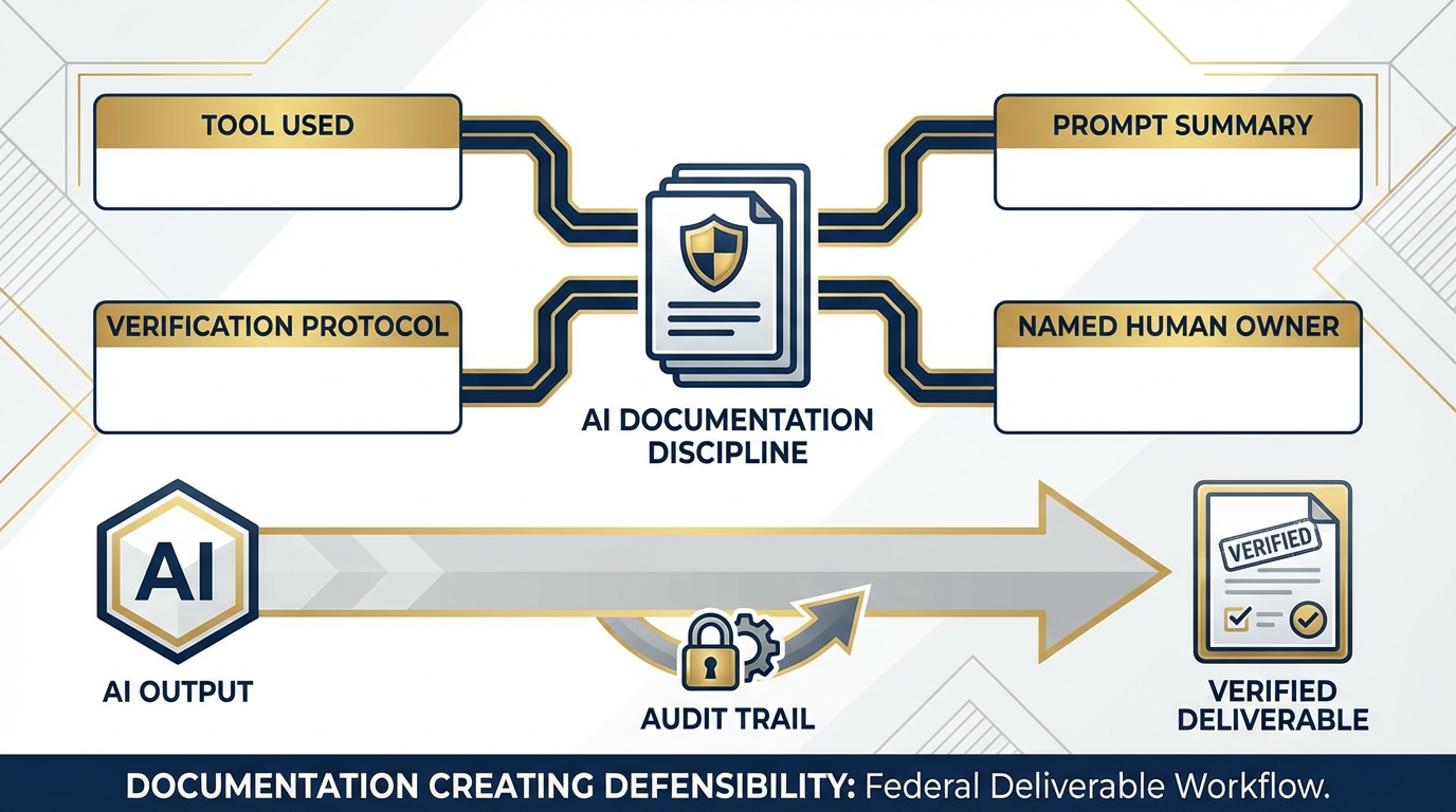 The documentation discipline for AI-assisted federal deliverables