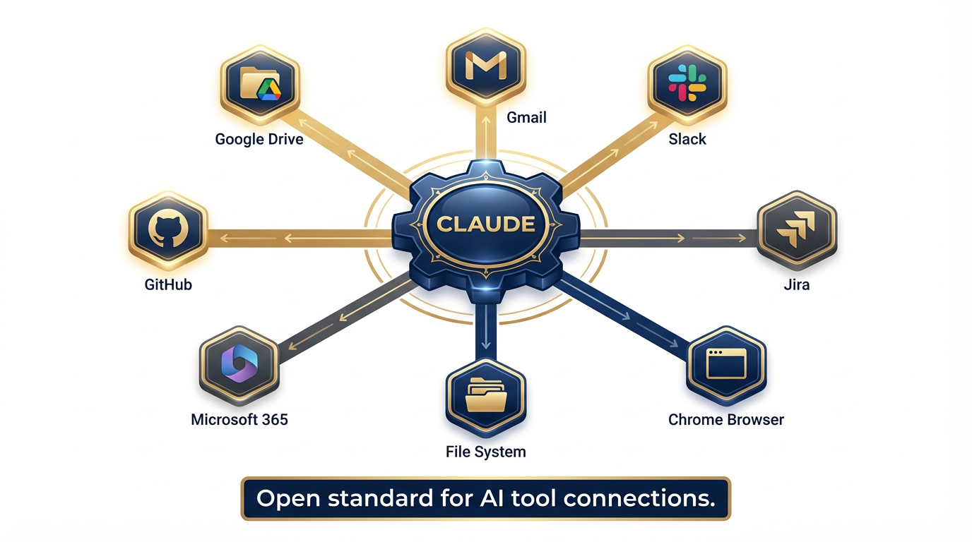 Claude MCP connector ecosystem — Drive, Gmail, Slack, GitHub, and more